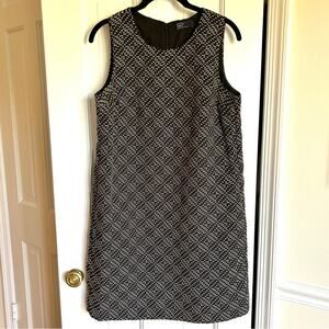 Vintage Y2K GAP A-line black sleeveless dress with white pattern Size Medium